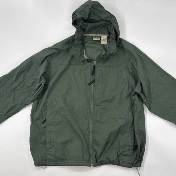 L.L. Bean Other - Vintage LL Bean Rain Jacket Mens 2XL Green Zip Windbreaker Lightweight Hooded